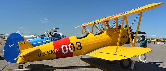 Stearman A75N1 N2S-3 N9923H, Cactus Fly-in, March 7, 2015